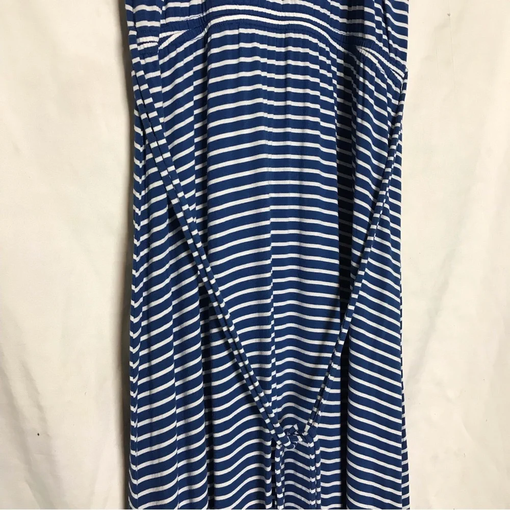 J. Crew Striped Waist Tie Maxi Dress Womens Size S Beach Preppy Coastal Nautical